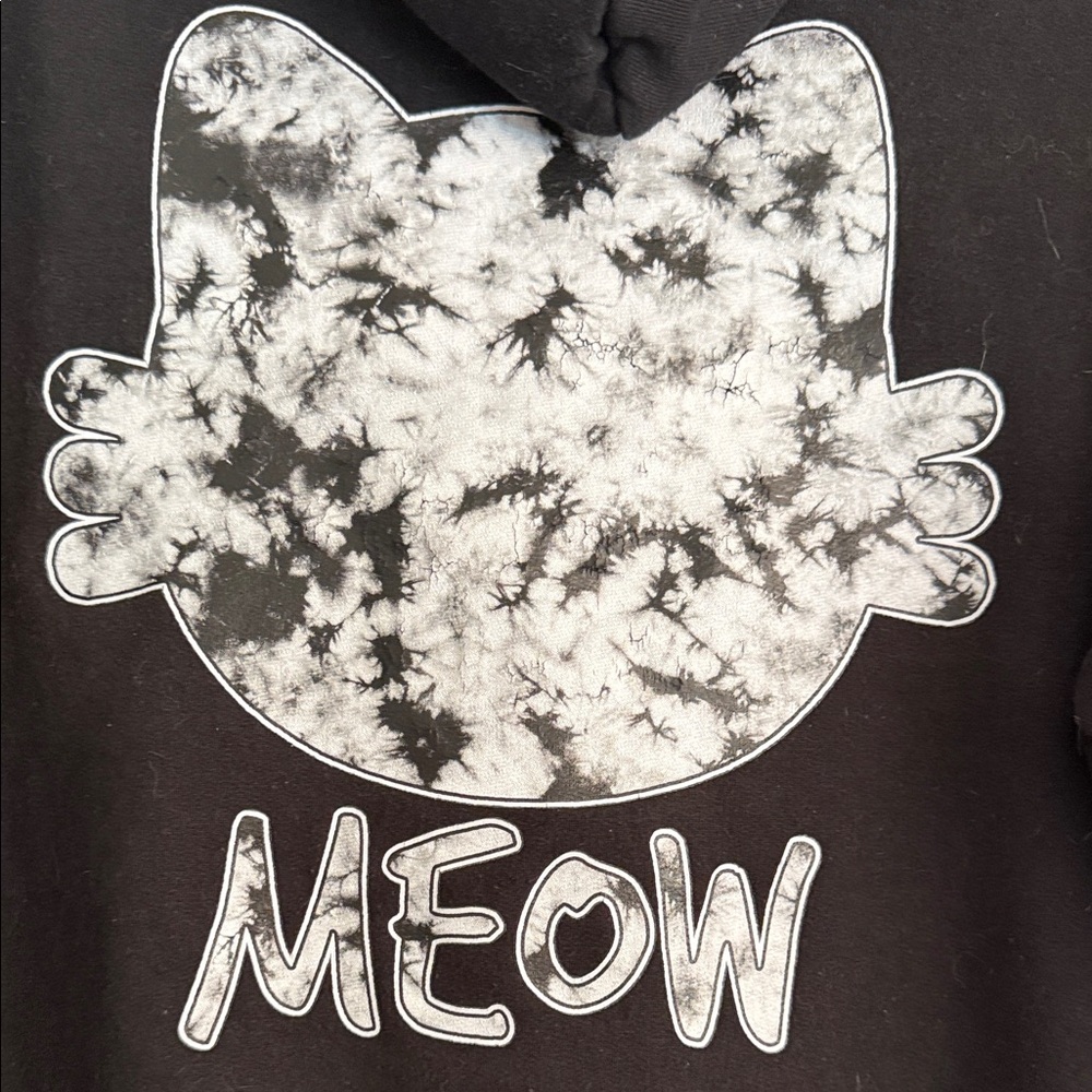 Gildan Black Hoodie with Cat Meow logo - Picture 5 of 6